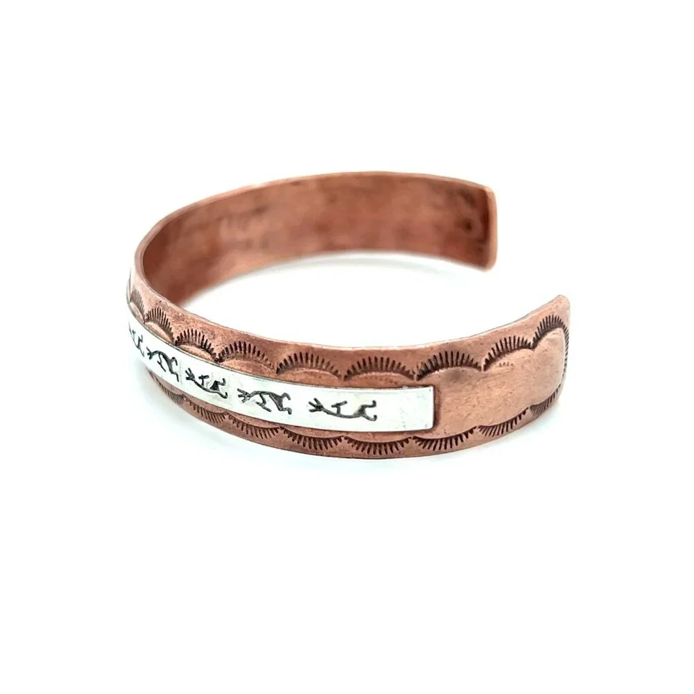 Signed Sterling Skeets Cuff‎